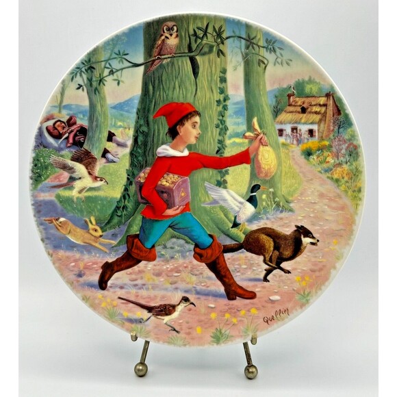 VINTAGE Le Petit Poucet (Tom Thumb) Limoges-Turgot 8" Collector Plate 1984 w/COA - Picture 1 of 5